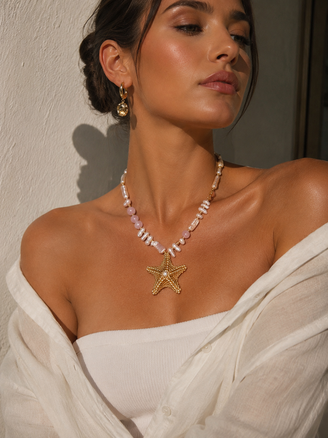 Emma Star Necklace in Rose