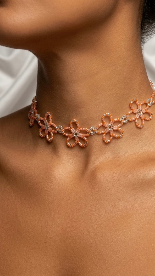 Olivia Necklace In Tangerine