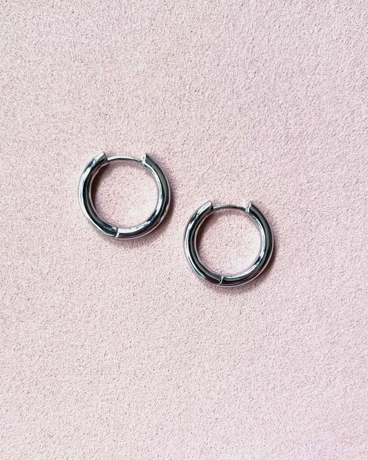 Sliver Round Hoop Earrings