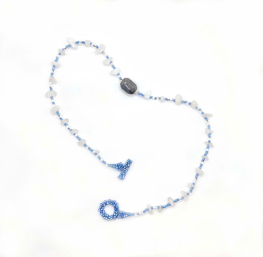 Flint Labradorite Necklace in Cornflower Blue