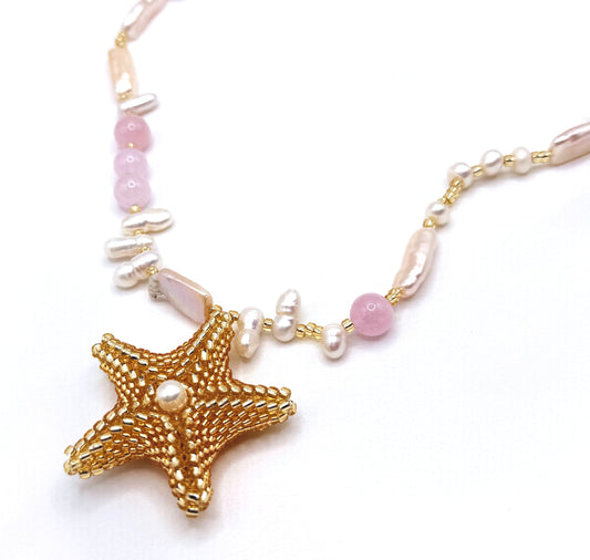 Emma Star Necklace in Rose